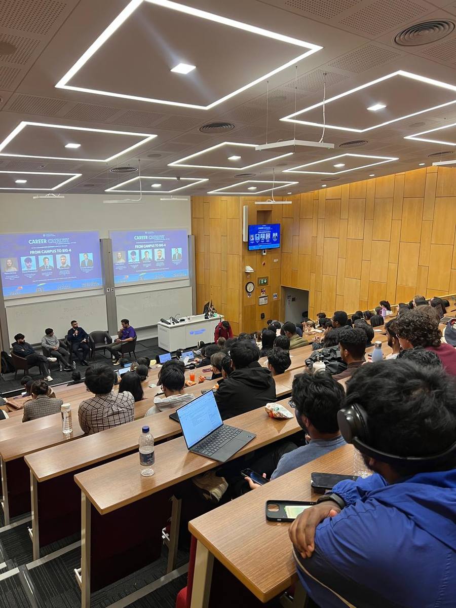 Career Circuit: From Campus to Big 4 employer panel event in a lecture theatre